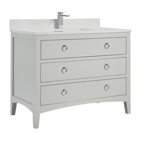 Legion Furniture WS2518-42-SS 42" SILVER STRAND FINISH SOLID WOOD SINK VANITY WITH 1" ARTIFICIAL STONE TOP