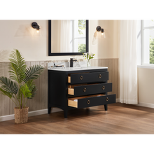 Load image into Gallery viewer, Legion Furniture WS2518-42-TB 42&quot; TRICORN BLACK FINISH SOLID WOOD SINK VANITY  WITH 1&#39; ARTIFICIAL STONE TOP