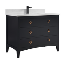 Load image into Gallery viewer, Legion Furniture WS2518-42-TB 42&quot; TRICORN BLACK FINISH SOLID WOOD SINK VANITY  WITH 1&#39; ARTIFICIAL STONE TOP