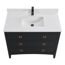 Load image into Gallery viewer, Legion Furniture WS2518-42-TB 42&quot; TRICORN BLACK FINISH SOLID WOOD SINK VANITY  WITH 1&#39; ARTIFICIAL STONE TOP