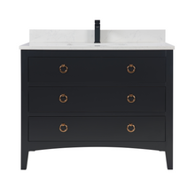 Load image into Gallery viewer, Legion Furniture WS2518-42-TB 42&quot; TRICORN BLACK FINISH SOLID WOOD SINK VANITY  WITH 1&#39; ARTIFICIAL STONE TOP