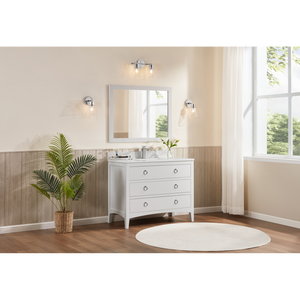 Legion Furniture WS2518-42-W 42" WHITE FINISH SOLID WOOD SINK VANITY WITH 1" ARTIFICIAL STONE TOP