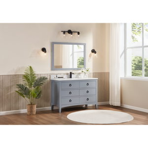 Legion Furniture WS2518-48-CD 48" CADET FINISH SOLID WOOD SINK VANITY  WITH 1' ARTIFICIAL STONE TOP