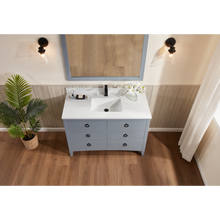 Load image into Gallery viewer, Legion Furniture WS2518-48-CD 48&quot; CADET FINISH SOLID WOOD SINK VANITY  WITH 1&#39; ARTIFICIAL STONE TOP