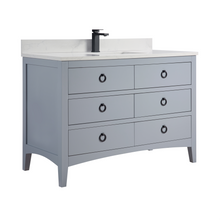 Load image into Gallery viewer, Legion Furniture WS2518-48-CD 48&quot; CADET FINISH SOLID WOOD SINK VANITY  WITH 1&#39; ARTIFICIAL STONE TOP