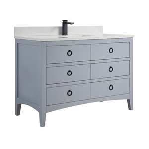 Legion Furniture WS2518-48-CD 48" CADET FINISH SOLID WOOD SINK VANITY  WITH 1' ARTIFICIAL STONE TOP