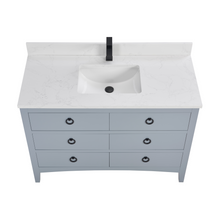 Load image into Gallery viewer, Legion Furniture WS2518-48-CD 48&quot; CADET FINISH SOLID WOOD SINK VANITY  WITH 1&#39; ARTIFICIAL STONE TOP