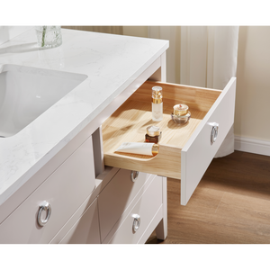 Legion Furniture WS2518-48-DW 48" DREAMY WHITE FINISH SOLID WOOD SINK VANITY  WITH 1' ARTIFICIAL STONE TOP