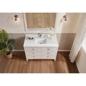 Legion Furniture WS2518-48-DW 48" DREAMY WHITE FINISH SOLID WOOD SINK VANITY  WITH 1' ARTIFICIAL STONE TOP