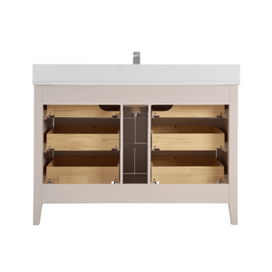 Legion Furniture WS2518-48-DW 48" DREAMY WHITE FINISH SOLID WOOD SINK VANITY  WITH 1' ARTIFICIAL STONE TOP