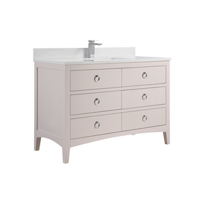 Legion Furniture WS2518-48-DW 48" DREAMY WHITE FINISH SOLID WOOD SINK VANITY  WITH 1' ARTIFICIAL STONE TOP