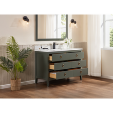 Load image into Gallery viewer, Legion Furniture WS2518-48-PG 48&quot; PEWTER GREEN FINISH SOLID WOOD SINK VANITY  WITH 1&#39; ARTIFICIAL STONE TOP