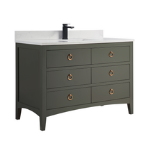 Load image into Gallery viewer, Legion Furniture WS2518-48-PG 48&quot; PEWTER GREEN FINISH SOLID WOOD SINK VANITY  WITH 1&#39; ARTIFICIAL STONE TOP