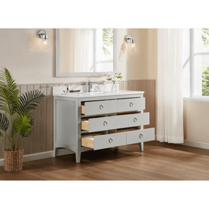 Legion Furniture WS2518-48-SS 48" SILVER STRAND FINISH SOLID WOOD SINK VANITY WITH 1" ARTIFICIAL STONE TOP