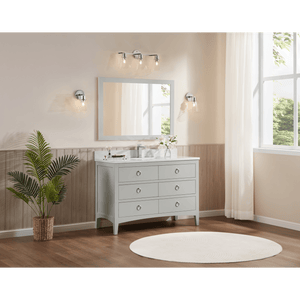 Legion Furniture WS2518-48-SS 48" SILVER STRAND FINISH SOLID WOOD SINK VANITY WITH 1" ARTIFICIAL STONE TOP