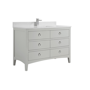 Legion Furniture WS2518-48-SS 48" SILVER STRAND FINISH SOLID WOOD SINK VANITY WITH 1" ARTIFICIAL STONE TOP