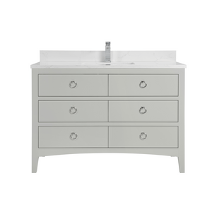 Legion Furniture WS2518-48-SS 48" SILVER STRAND FINISH SOLID WOOD SINK VANITY WITH 1" ARTIFICIAL STONE TOP