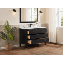 Load image into Gallery viewer, Legion Furniture WS2518-48-TB 48&quot; TRICORN BLACK FINISH SOLID WOOD SINK VANITY  WITH 1&#39; ARTIFICIAL STONE TOP