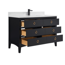 Load image into Gallery viewer, Legion Furniture WS2518-48-TB 48&quot; TRICORN BLACK FINISH SOLID WOOD SINK VANITY  WITH 1&#39; ARTIFICIAL STONE TOP