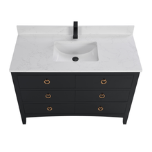 Load image into Gallery viewer, Legion Furniture WS2518-48-TB 48&quot; TRICORN BLACK FINISH SOLID WOOD SINK VANITY  WITH 1&#39; ARTIFICIAL STONE TOP