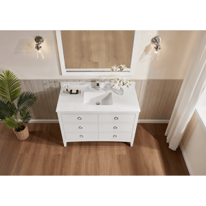 Legion Furniture WS2518-48-W 48" WHITE FINISH SOLID WOOD SINK VANITY WITH 1" ARTIFICIAL STONE TOP