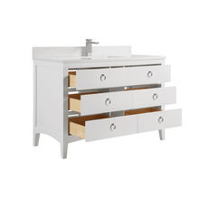 Load image into Gallery viewer, Legion Furniture WS2518-48-W 48&quot; WHITE FINISH SOLID WOOD SINK VANITY WITH 1&quot; ARTIFICIAL STONE TOP