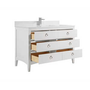 Legion Furniture WS2518-48-W 48" WHITE FINISH SOLID WOOD SINK VANITY WITH 1" ARTIFICIAL STONE TOP