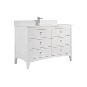 Legion Furniture WS2518-48-W 48" WHITE FINISH SOLID WOOD SINK VANITY WITH 1" ARTIFICIAL STONE TOP