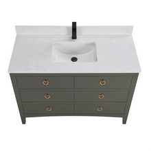 Load image into Gallery viewer, Legion Furniture WS2518-48-PG 48&quot; PEWTER GREEN FINISH SOLID WOOD SINK VANITY  WITH 1&#39; ARTIFICIAL STONE TOP