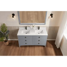 Load image into Gallery viewer, Legion Furniture WS2518-60-CD 60&quot; CADET FINISH SOLID WOOD SINK VANITY  WITH 1&#39; ARTIFICIAL STONE TOP