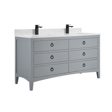 Load image into Gallery viewer, Legion Furniture WS2518-60-CD 60&quot; CADET FINISH SOLID WOOD SINK VANITY  WITH 1&#39; ARTIFICIAL STONE TOP