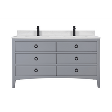 Load image into Gallery viewer, Legion Furniture WS2518-60-CD 60&quot; CADET FINISH SOLID WOOD SINK VANITY  WITH 1&#39; ARTIFICIAL STONE TOP