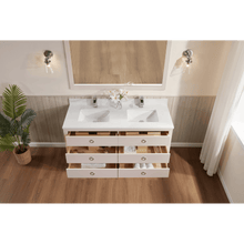 Load image into Gallery viewer, Legion Furniture WS2518-60-DW 60&quot; DREAMY WHITE FINISH SOLID WOOD SINK VANITY  WITH 1&#39; ARTIFICIAL STONE TOP