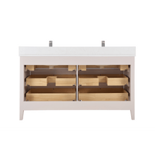 Load image into Gallery viewer, Legion Furniture WS2518-60-DW 60&quot; DREAMY WHITE FINISH SOLID WOOD SINK VANITY  WITH 1&#39; ARTIFICIAL STONE TOP