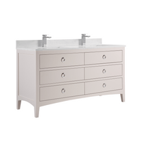 Load image into Gallery viewer, Legion Furniture WS2518-60-DW 60&quot; DREAMY WHITE FINISH SOLID WOOD SINK VANITY  WITH 1&#39; ARTIFICIAL STONE TOP