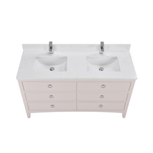 Load image into Gallery viewer, Legion Furniture WS2518-60-DW 60&quot; DREAMY WHITE FINISH SOLID WOOD SINK VANITY  WITH 1&#39; ARTIFICIAL STONE TOP