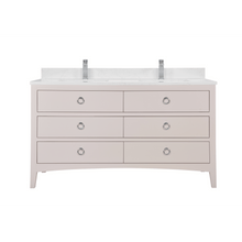 Load image into Gallery viewer, Legion Furniture WS2518-60-DW 60&quot; DREAMY WHITE FINISH SOLID WOOD SINK VANITY  WITH 1&#39; ARTIFICIAL STONE TOP