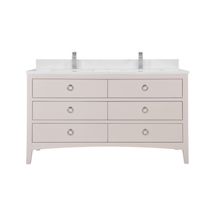 Legion Furniture WS2518-60-DW 60" DREAMY WHITE FINISH SOLID WOOD SINK VANITY  WITH 1' ARTIFICIAL STONE TOP