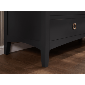 Legion Furniture WS2518-60-TB 60" TRICORN BLACK FINISH SOLID WOOD SINK VANITY  WITH 1' ARTIFICIAL STONE TOP