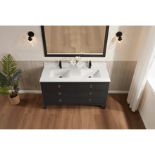 Load image into Gallery viewer, Legion Furniture WS2518-60-TB 60&quot; TRICORN BLACK FINISH SOLID WOOD SINK VANITY  WITH 1&#39; ARTIFICIAL STONE TOP