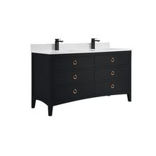 Load image into Gallery viewer, Legion Furniture WS2518-60-TB 60&quot; TRICORN BLACK FINISH SOLID WOOD SINK VANITY  WITH 1&#39; ARTIFICIAL STONE TOP