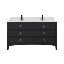 Load image into Gallery viewer, Legion Furniture WS2518-60-TB 60&quot; TRICORN BLACK FINISH SOLID WOOD SINK VANITY  WITH 1&#39; ARTIFICIAL STONE TOP