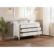 Load image into Gallery viewer, Legion Furniture WS2518-60-W 60&quot; WHITE FINISH SOLID WOOD SINK VANITY WITH 1&quot; ARTIFICIAL STONE TOP