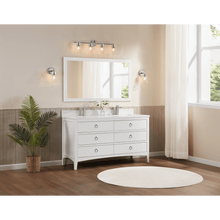 Load image into Gallery viewer, Legion Furniture WS2518-60-W 60&quot; WHITE FINISH SOLID WOOD SINK VANITY WITH 1&quot; ARTIFICIAL STONE TOP