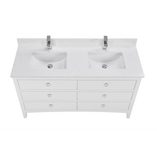 Load image into Gallery viewer, Legion Furniture WS2518-60-W 60&quot; WHITE FINISH SOLID WOOD SINK VANITY WITH 1&quot; ARTIFICIAL STONE TOP