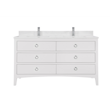 Load image into Gallery viewer, Legion Furniture WS2518-60-W 60&quot; WHITE FINISH SOLID WOOD SINK VANITY WITH 1&quot; ARTIFICIAL STONE TOP