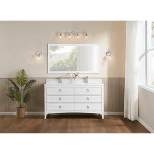 Legion Furniture WS2518-60-W 60" WHITE FINISH SOLID WOOD SINK VANITY WITH 1" ARTIFICIAL STONE TOP