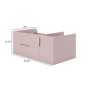 Fresca FCB4336PNK-UNS-L Camille 36" Floating Bathroom Cabinet in Vintage Rose
