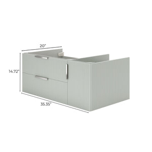 Fresca FCB4336SGE-UNS-L-CWH-U Camille 36" Floating Bathroom Cabinet with Top & Sink in Whispering Sage