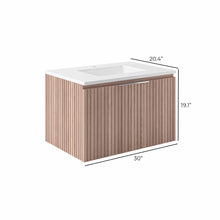 Load image into Gallery viewer, Fresca FCB4130OAK-CWH-U Elliot 30&quot; Floating Bathroom Cabinet with Top &amp; Sink in Vanilla Oak